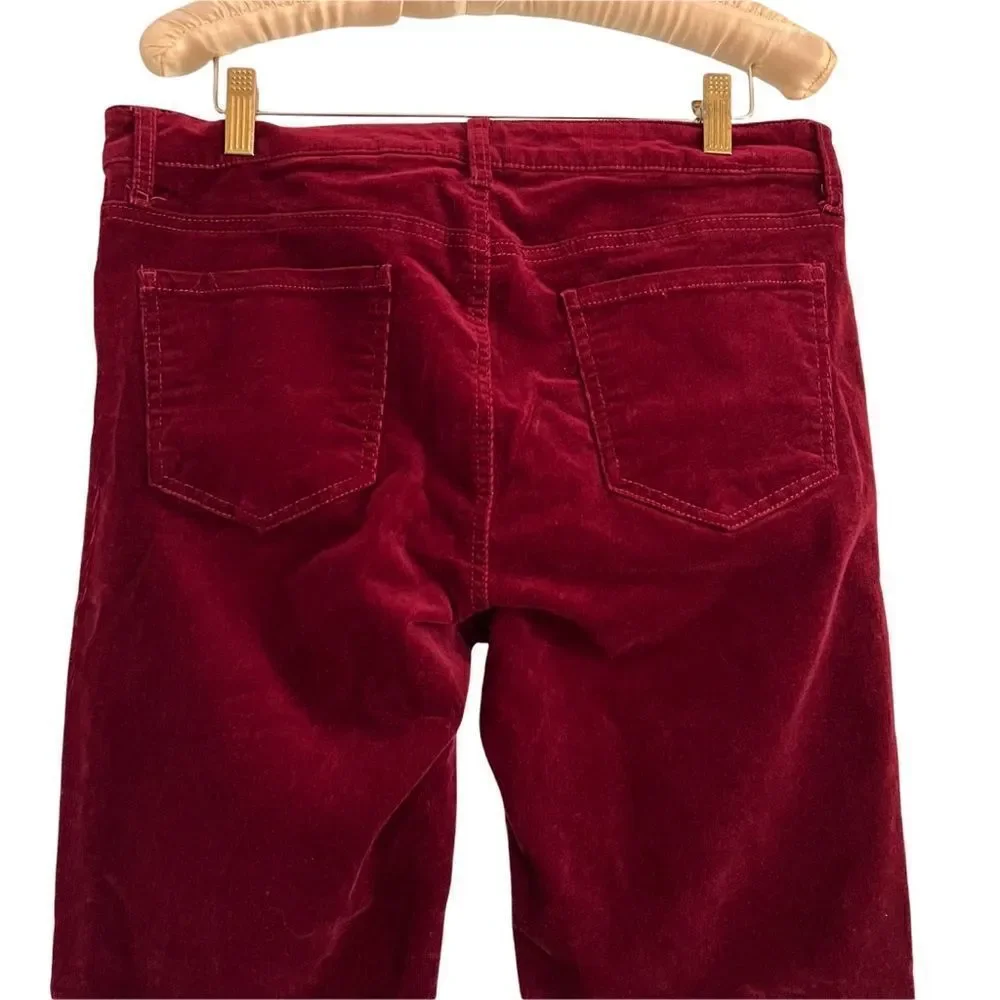 Edyson Hampton Skinny Corduroy Pants Burgundy Pinwale Cords 30 - Picture 3 of 7
